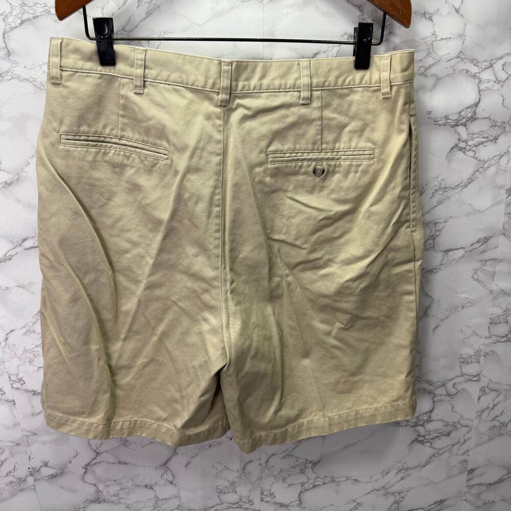 Vintage L.L. Bean Men’s Shorts sz 38 Pleated Front Cotton Khaki #H220 - Picture 4 of 9